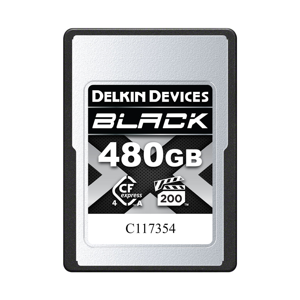 Delkin Devices BLACK CFexpress Type A 480GB VPG200 Memory Card Front