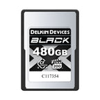 Delkin Devices BLACK CFexpress Type A 480GB VPG200 Memory Card Front