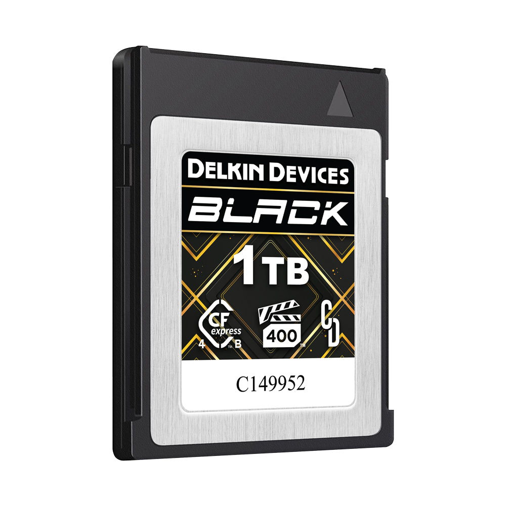 Delkin Devices BLACK 1 TB CFexpress Type B 4.0 VPG400 Memory Card Angle
