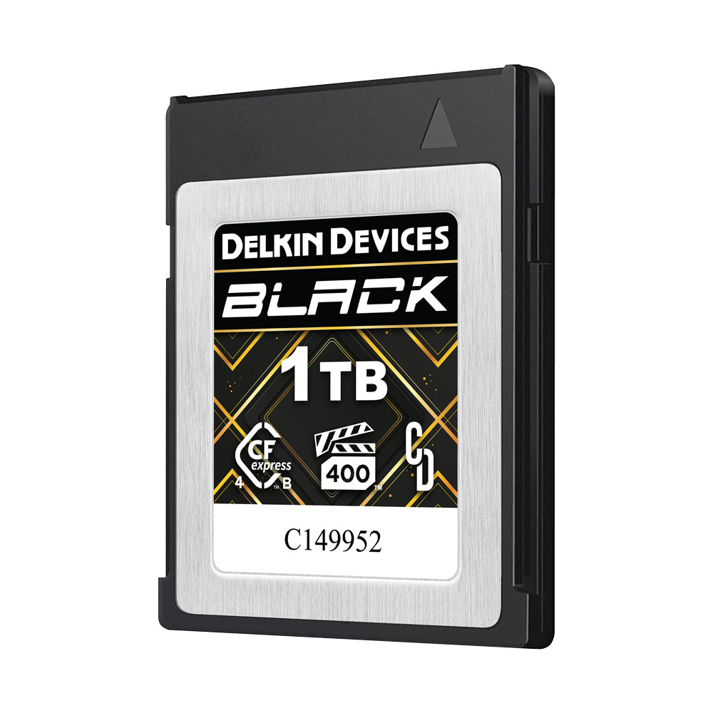 Delkin Devices BLACK 1 TB CFexpress Type B 4.0 VPG400 Memory Card Angle Two