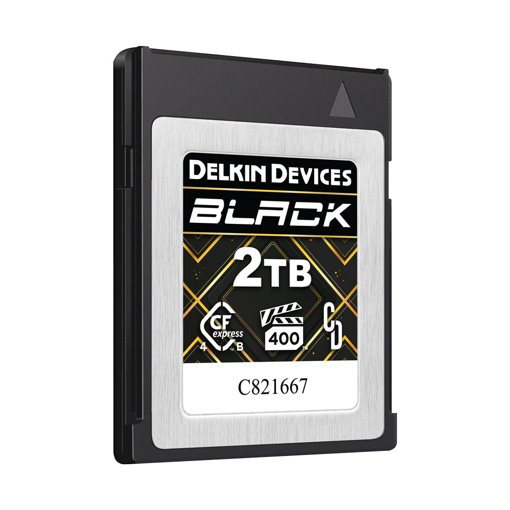 Delkin Devices BLACK 2 TB CFexpress Type B 4.0 VPG400 Memory Card Angle