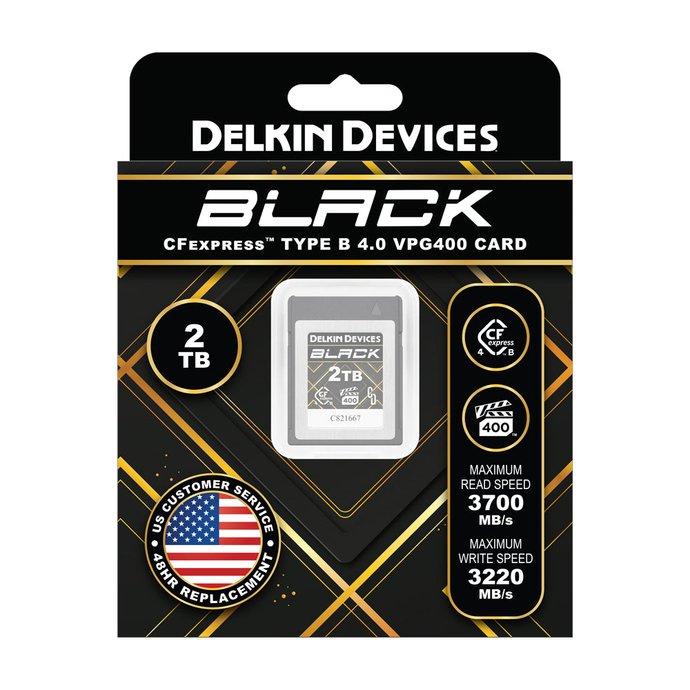 Delkin Devices BLACK 2 TB CFexpress Type B 4.0 VPG400 Memory Card Package