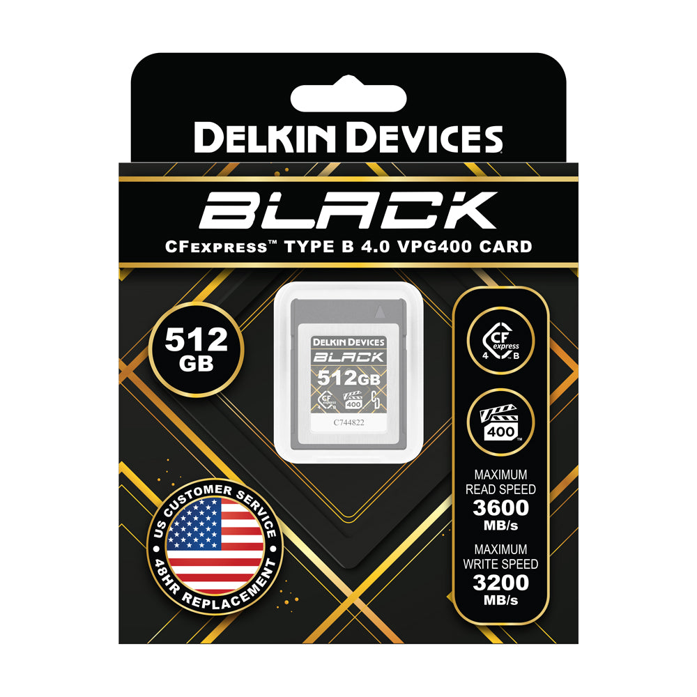 Delkin Devices BLACK 512 GB CFexpress Type B 4.0 VPG400 Memory Package