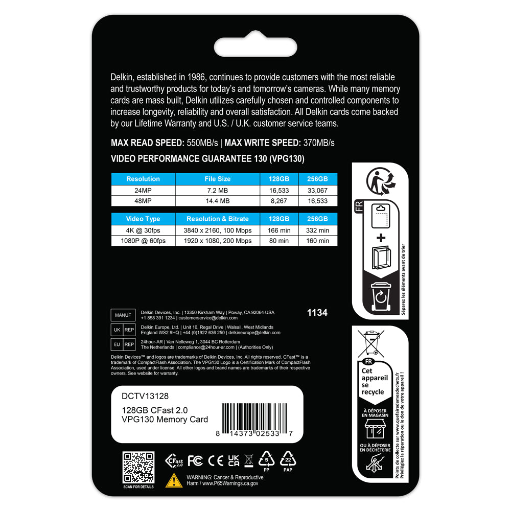 Delkin Devices CFast 2.0 Memory Card (128GB-1TB)