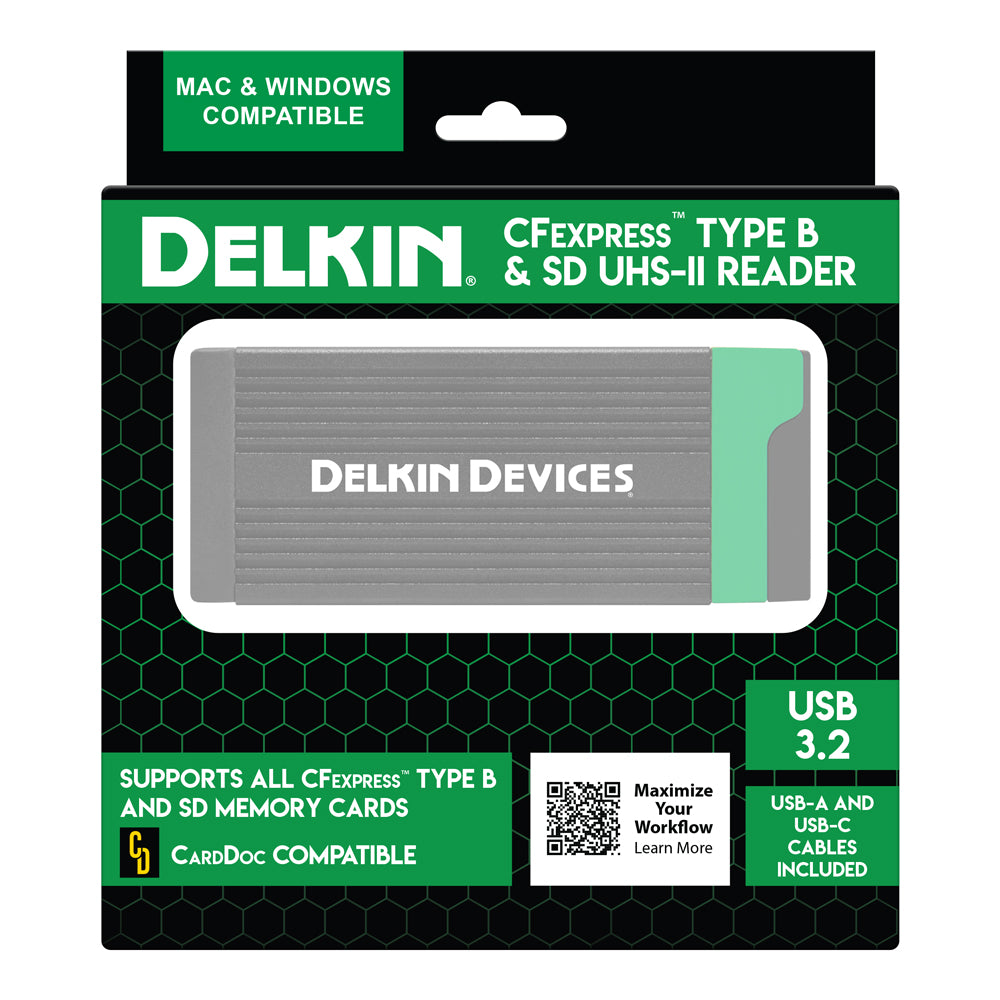 USB 3.2 CFexpress Type B & SD UHS-II Memory Card Reader