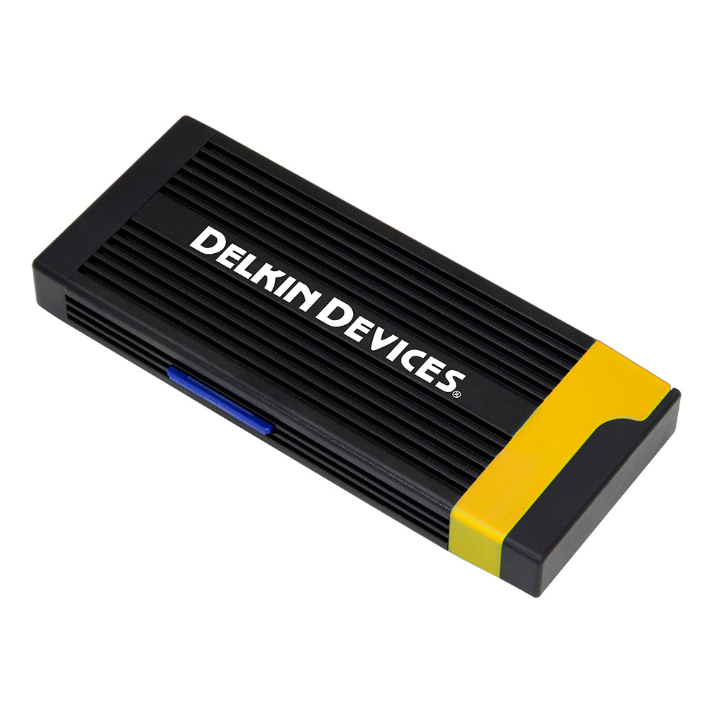 Delkin Devices USB 3.2 CFexpress Type A and SD UHS-II Dual Slot Reader Top Down