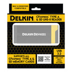 Delkin Devices USB 3.2 CFexpress Type A and SD UHS-II Dual Slot Reader in Package