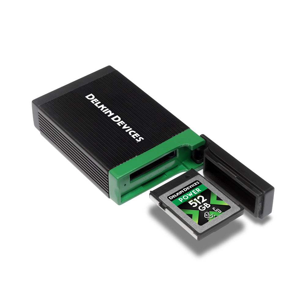 Delkin Devices USB4 Thunderbolt 4 CFexpress Type B Single Slot Reader Top View
