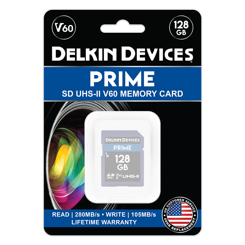 Delkin Devices PRIME UHS-II (V60) SDXC Memory Cards (128GB-1TB)