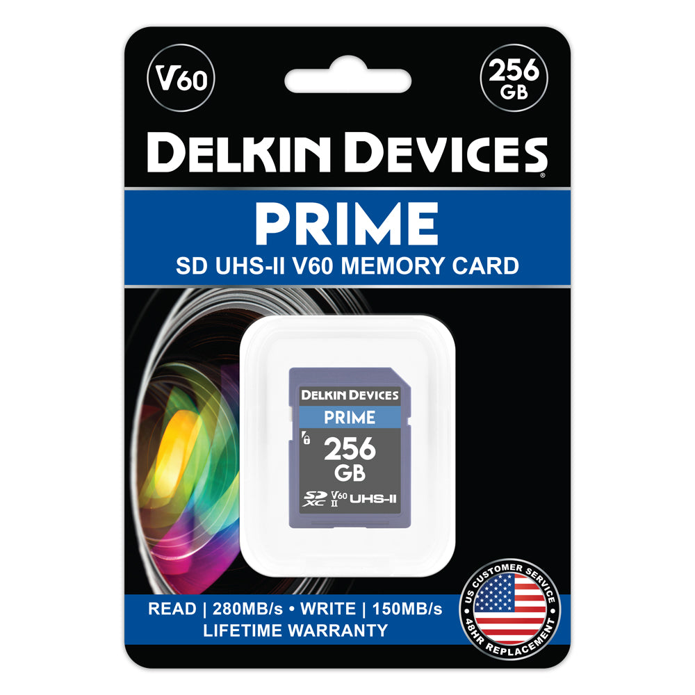 Delkin Devices PRIME UHS-II (V60) SDXC Memory Cards (128GB-1TB)