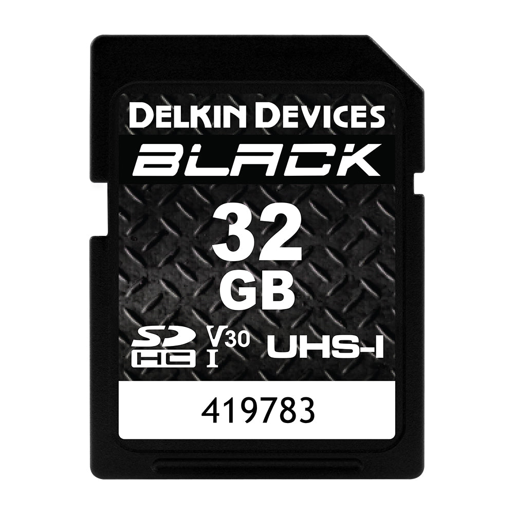 Delkin Devices BLACK V30 UHS-I Rugged SDXC Memory Card 32GB front