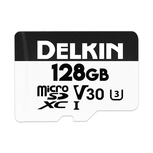 Delkin Devices 128GB DRONE UHS-I A2 V30 microSD Front