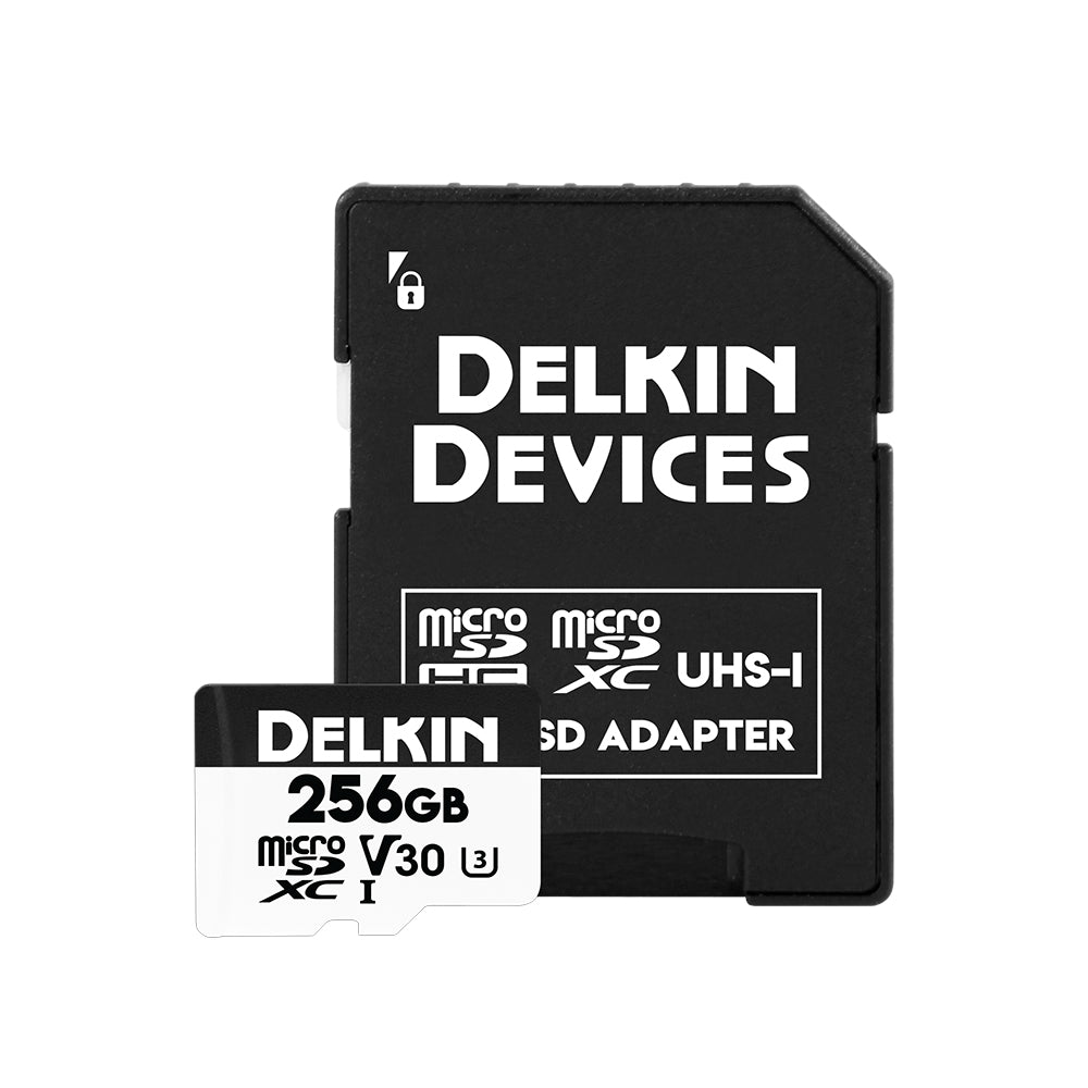 Delkin Devices 256GB DRONE UHS-I A2 V30 microSD with Adapter