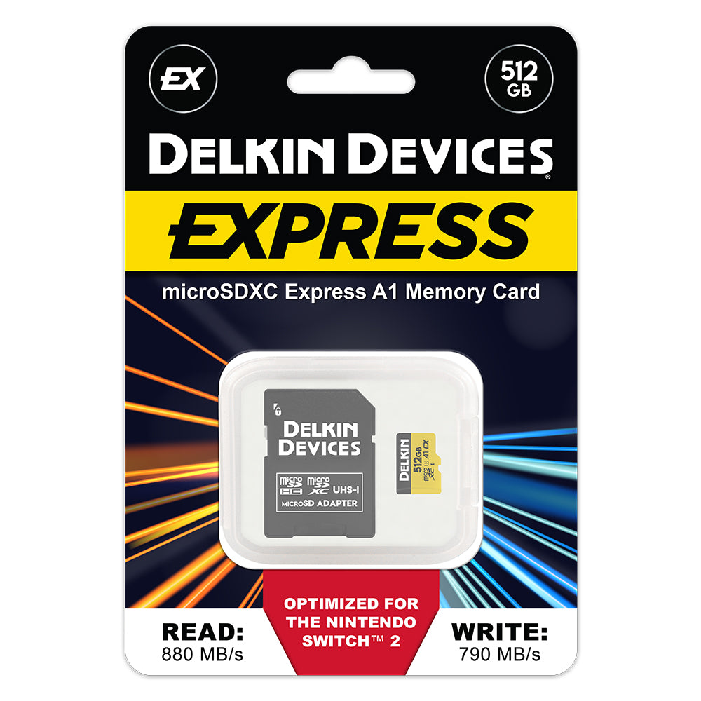 Delkin Devices EXPRESS UHS-I (V30) microSD Memory Cards (128GB-512GB)