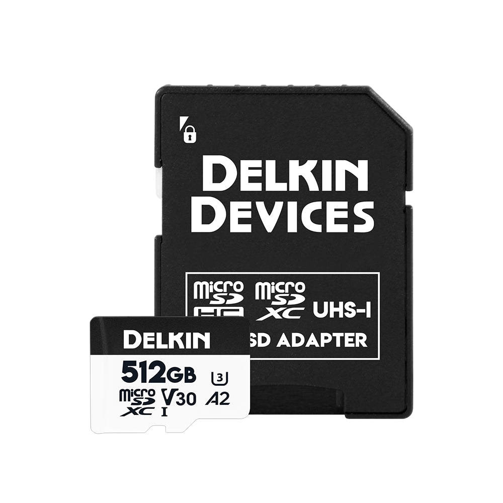 Delkin Devices HYPERSPEED UHS-I V30 A2 microSDXC Memory Cards with SD Adapter (128GB-1TB)