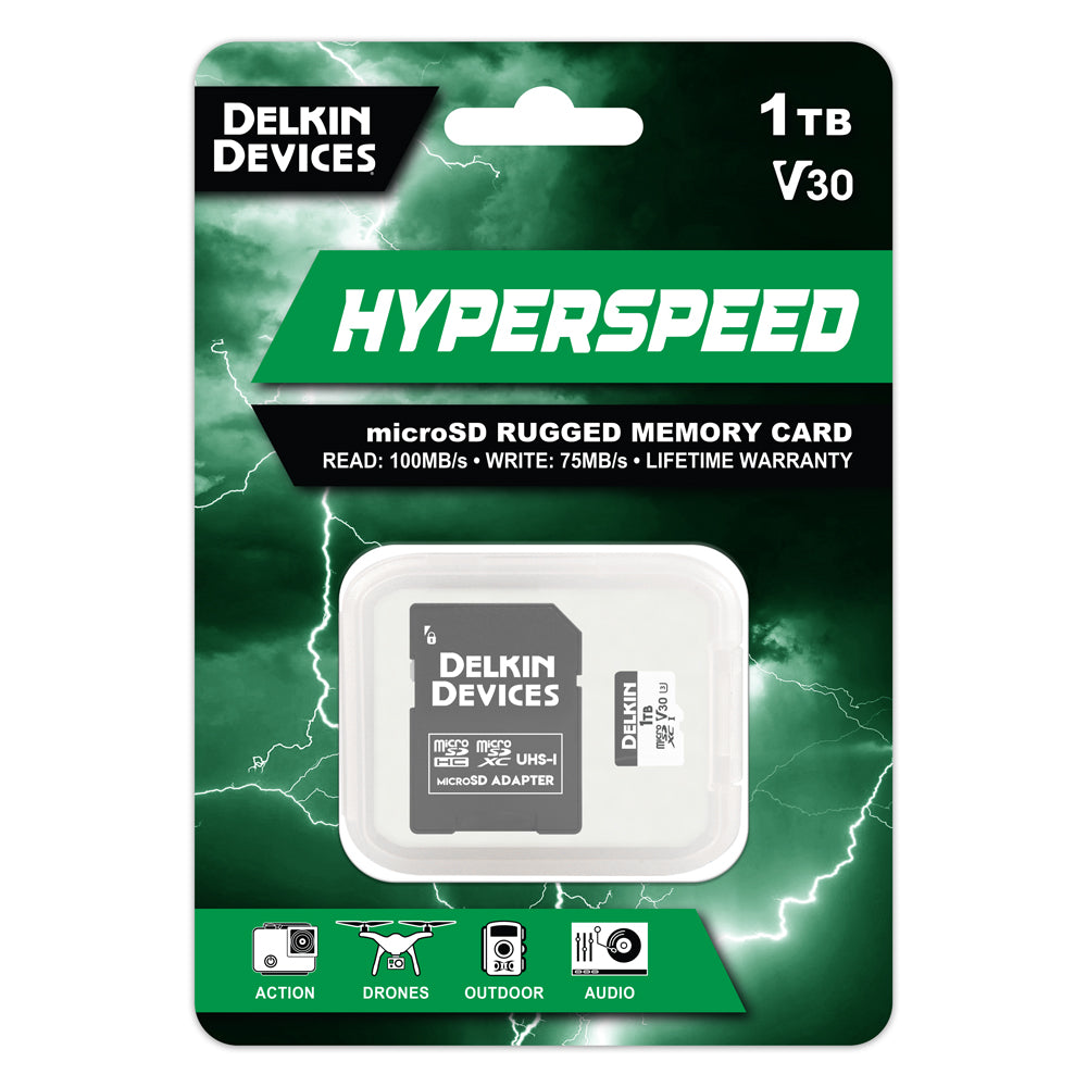 Delkin Devices HYPERSPEED UHS-I (V30) microSD Memory Cards (32GB-1TB)