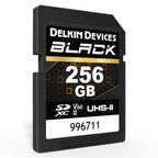 Delkin Devices BLACK V60 UHS-II Rugged SDXC Memory Card 256GB front Angle