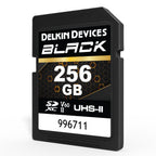 Delkin Devices BLACK V60 UHS-II Rugged SDXC Memory Card 256GB front Angle2 
