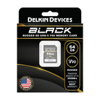 Delkin Devices BLACK V90 UHS-II Rugged SDXC Memory Card packaging
