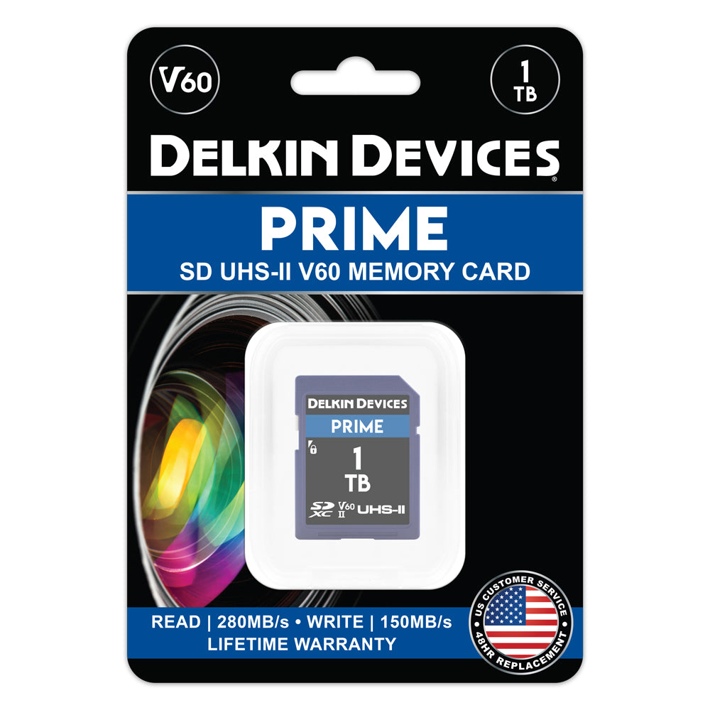 Delkin Devices PRIME UHS-II (V60) SDXC Memory Cards (128GB-1TB)