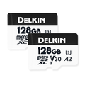Delkin HYPERSPEED 128GB microSD UHS-I V30 A2 (2-Pack)