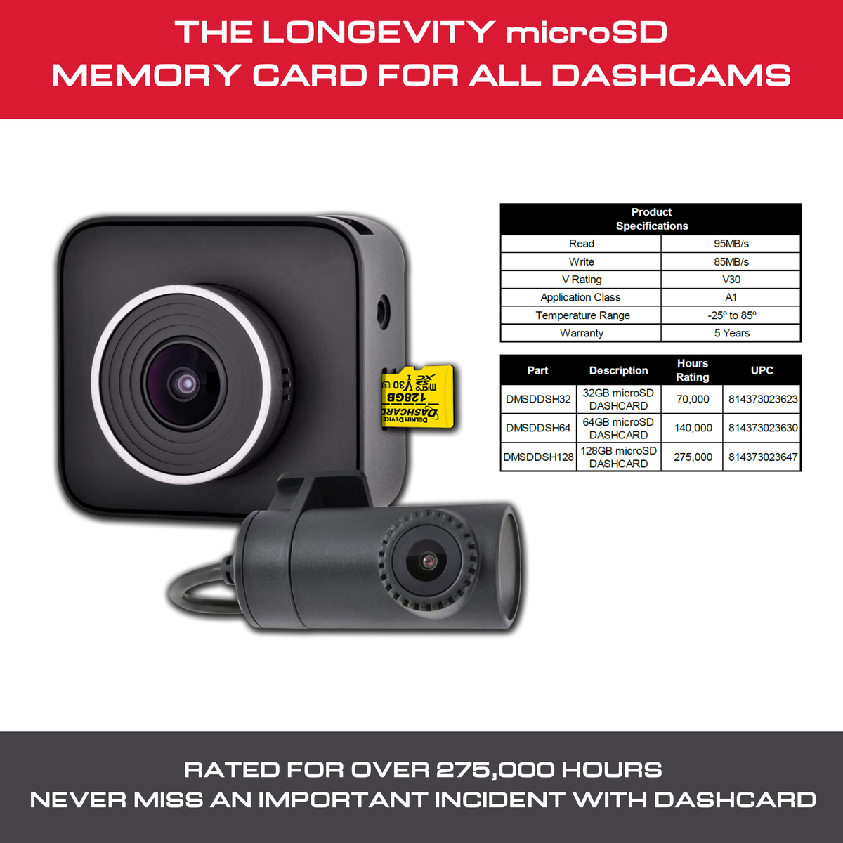 Delkin Devices DASHCARD 32GB High-Endurance microSD Card UHS-I V30 for Dash Cams