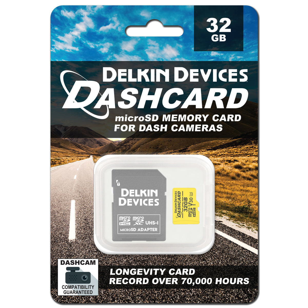 Delkin Devices DASHCARD 32GB High-Endurance microSD Card UHS-I V30 for Dash Cams